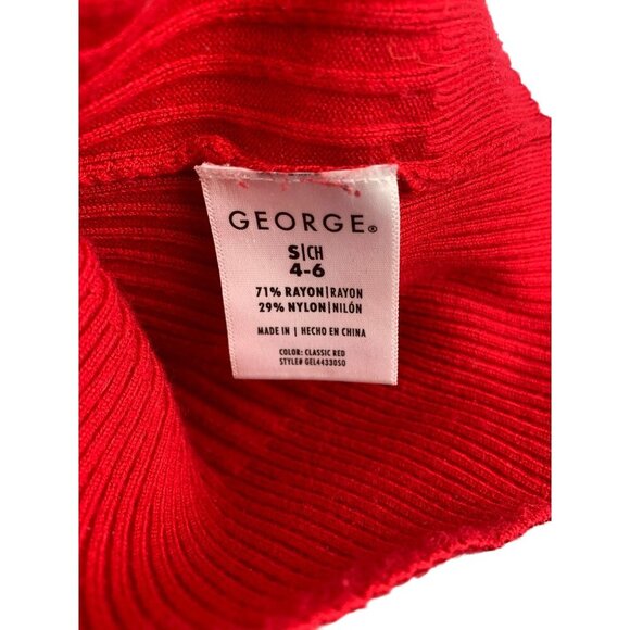 George Womens Red Ribbed Long Sleeve Sweater S - Picture 4 of 4